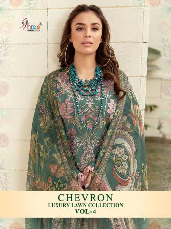 Chevron Luxury Lawn Collection Vol 4 By Shree Fab Fancy Cotton Lawn Salwar Kameez Collection